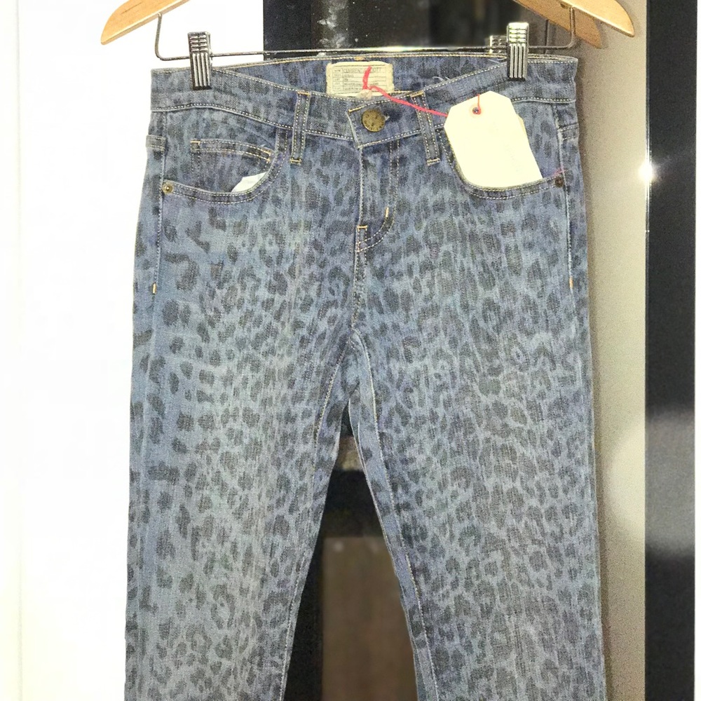 Current/Elliott leopard print jeans. sz 25 skinny